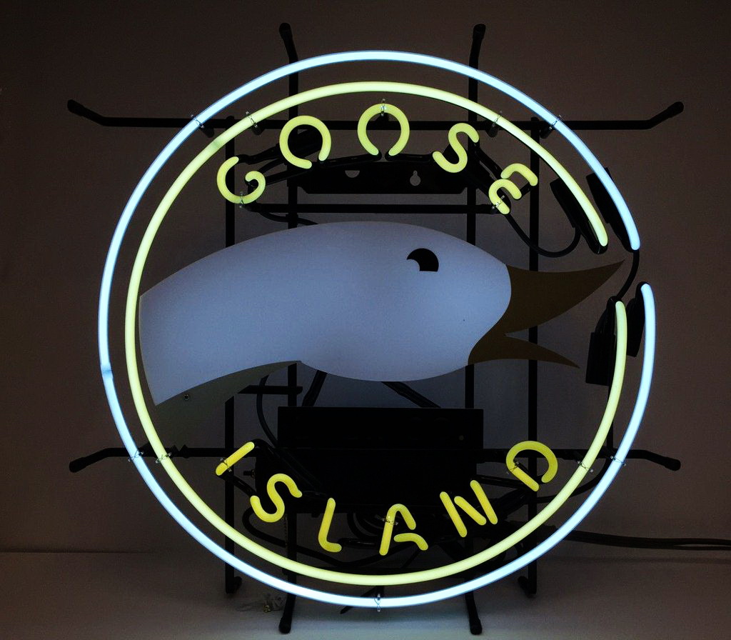 Goose Island Beer Round Back Board Neon Sign